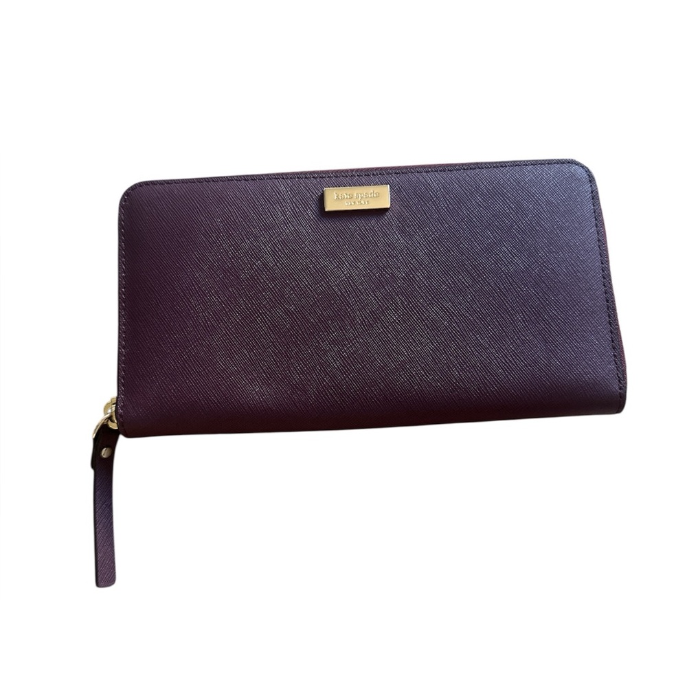 Kate Spade Merlot Purple Full Size Leather Wallet | NWOT
